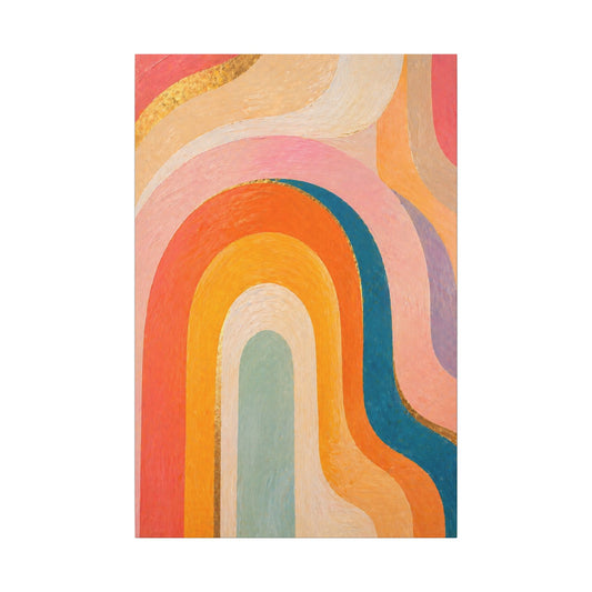 Retro Rainbow Arched Matte Canvas — Stretched Wall Art