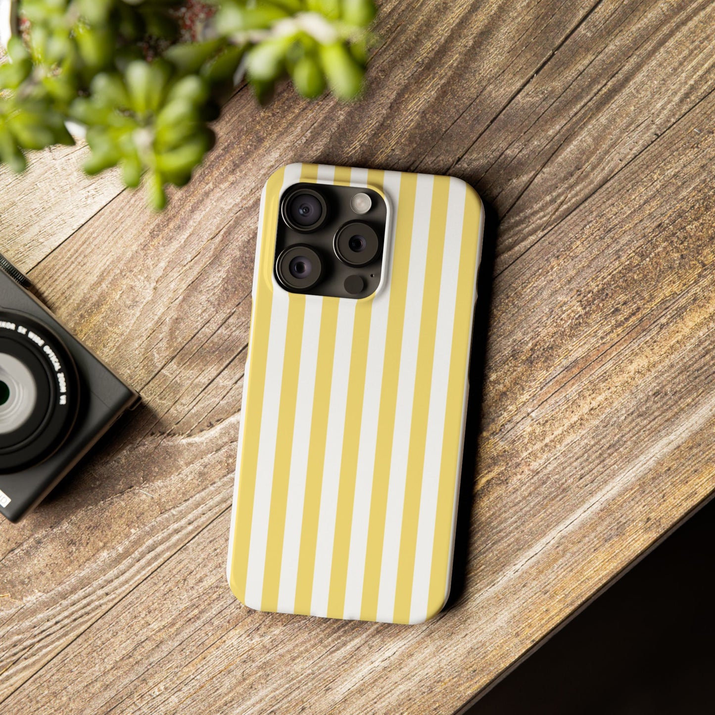 Yellow Striped Summer Slim iPhone Case