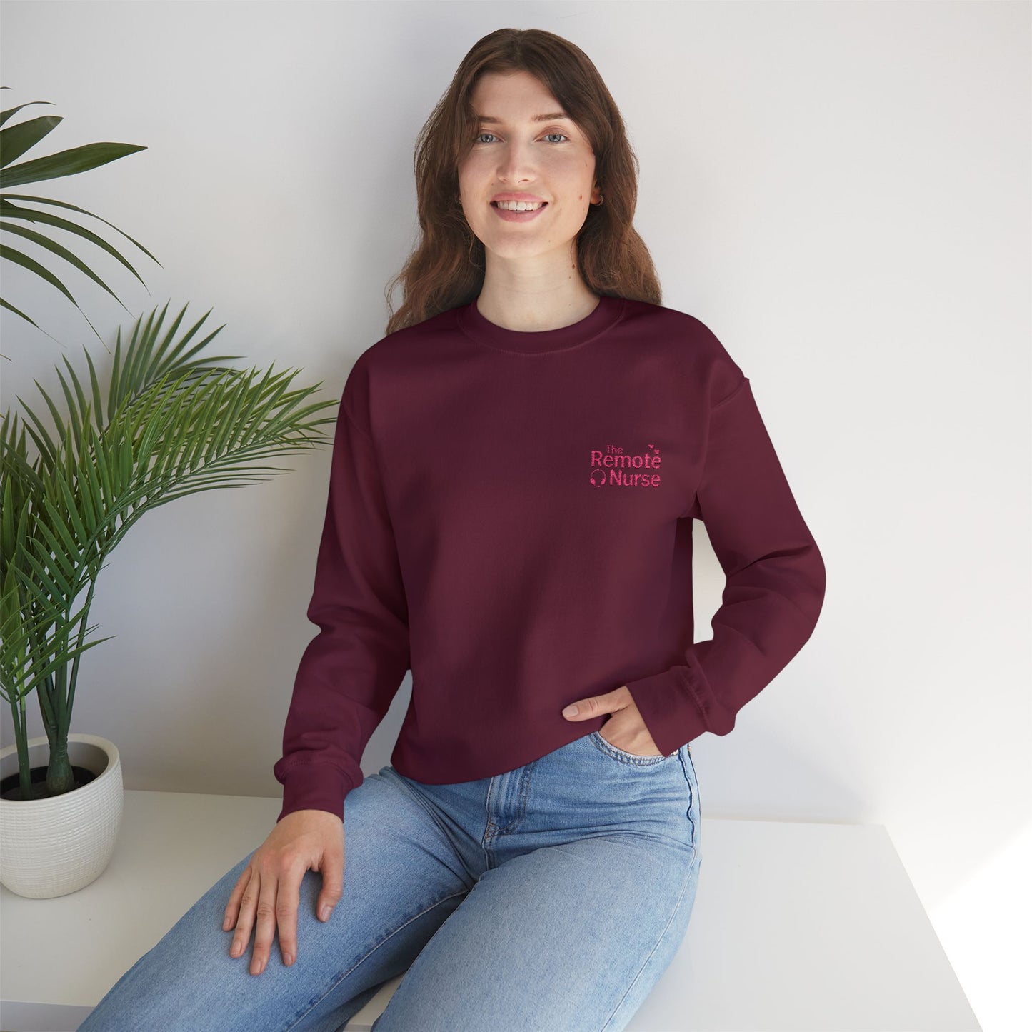 The Remote Nurse Embroidered Crewneck Sweatshirt