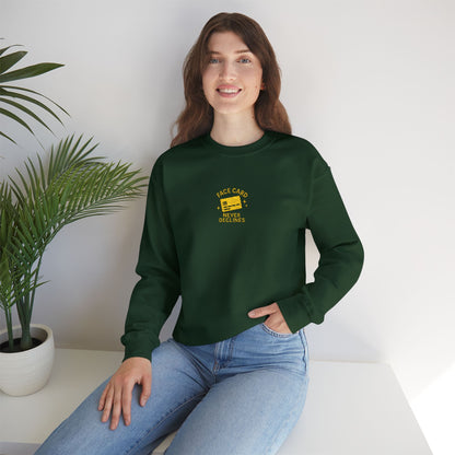 Face Card Never Declines Embroidered Crewneck Sweatshirt