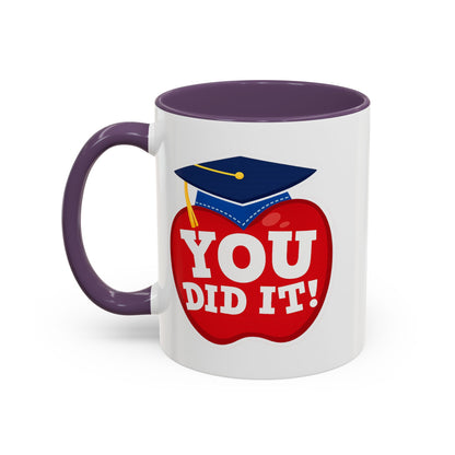 You Did It! Graduation Apple Accent Coffee Mug (11/15oz)