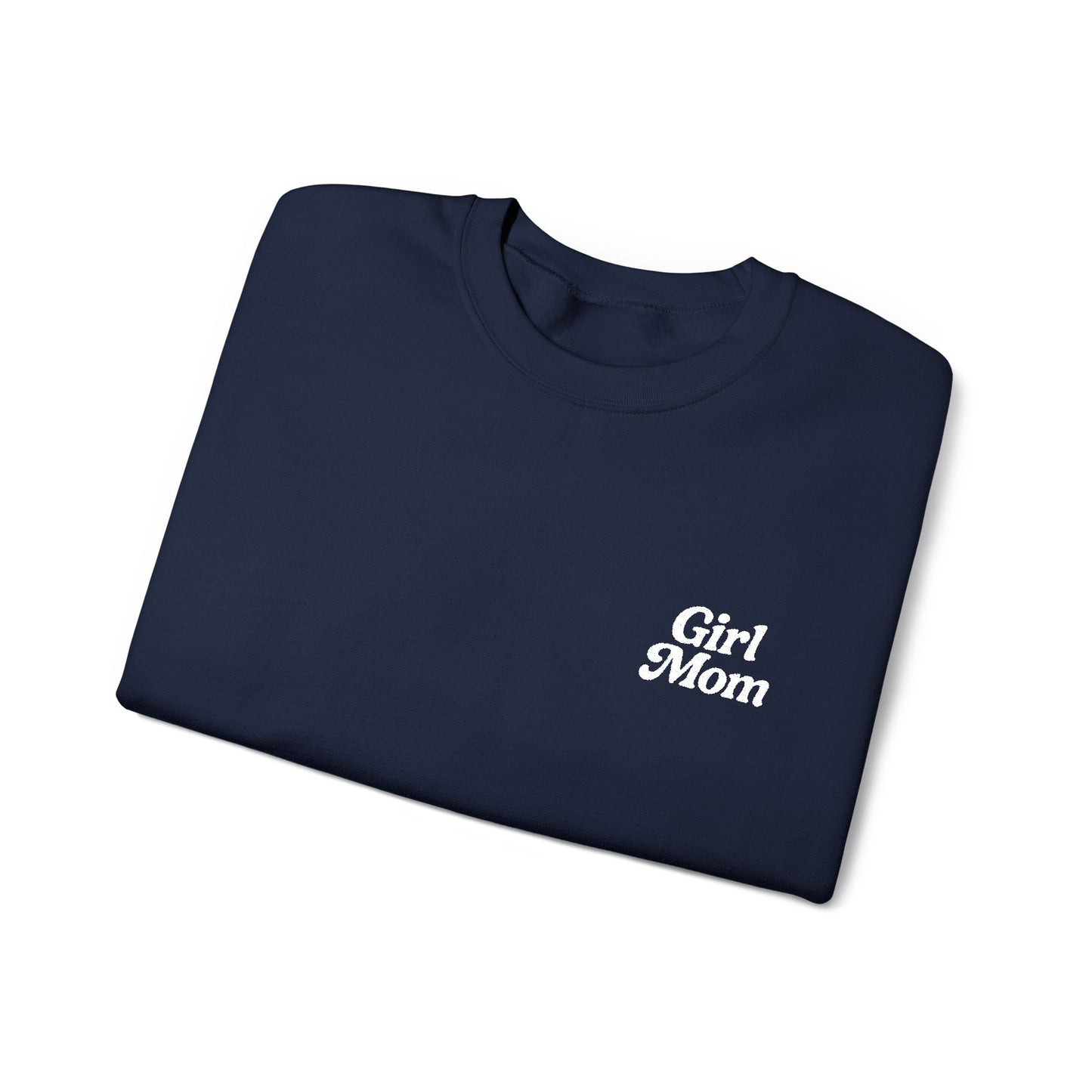 Girl Mom Retro Embroidered Crewneck Sweatshirt
