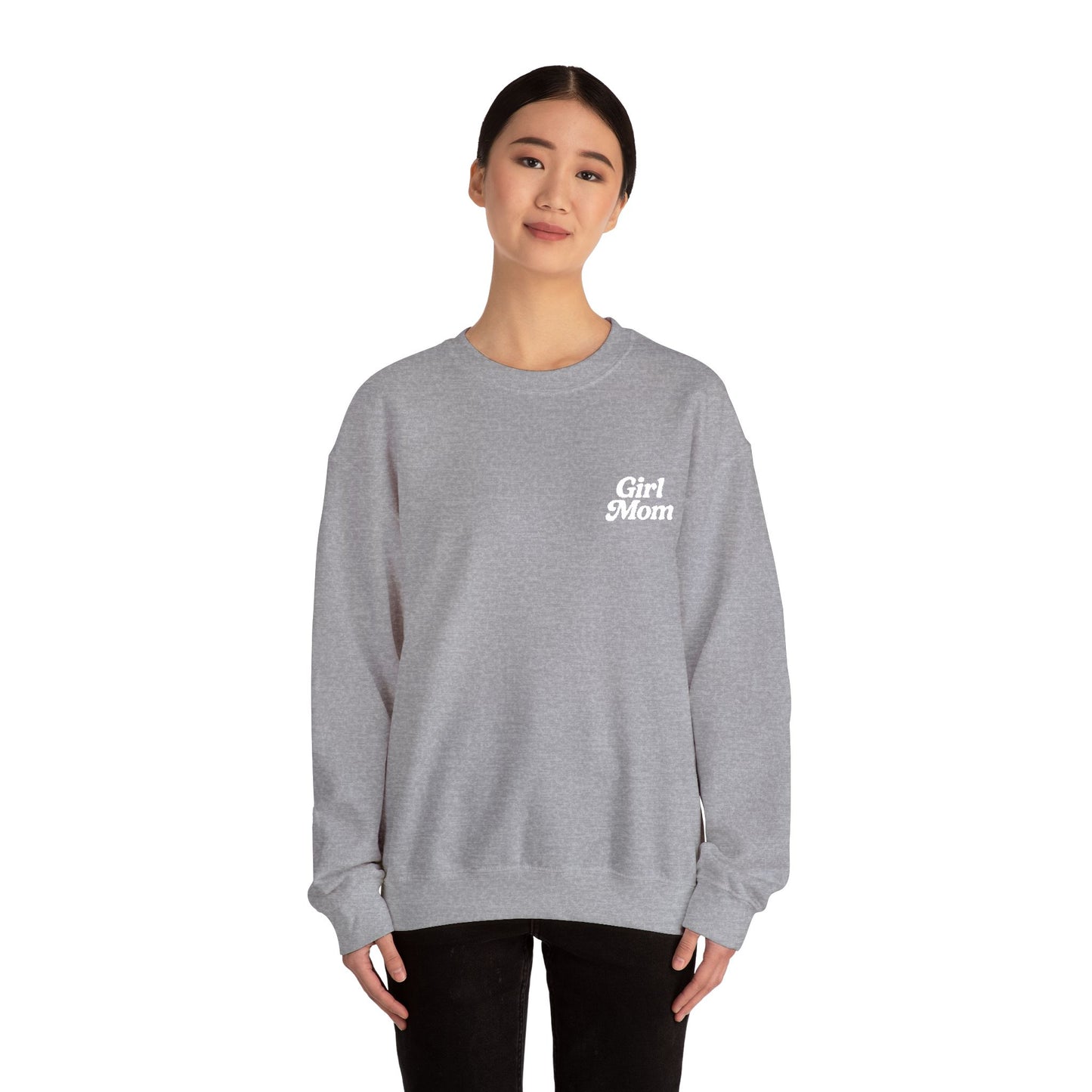 Girl Mom Retro Embroidered Crewneck Sweatshirt