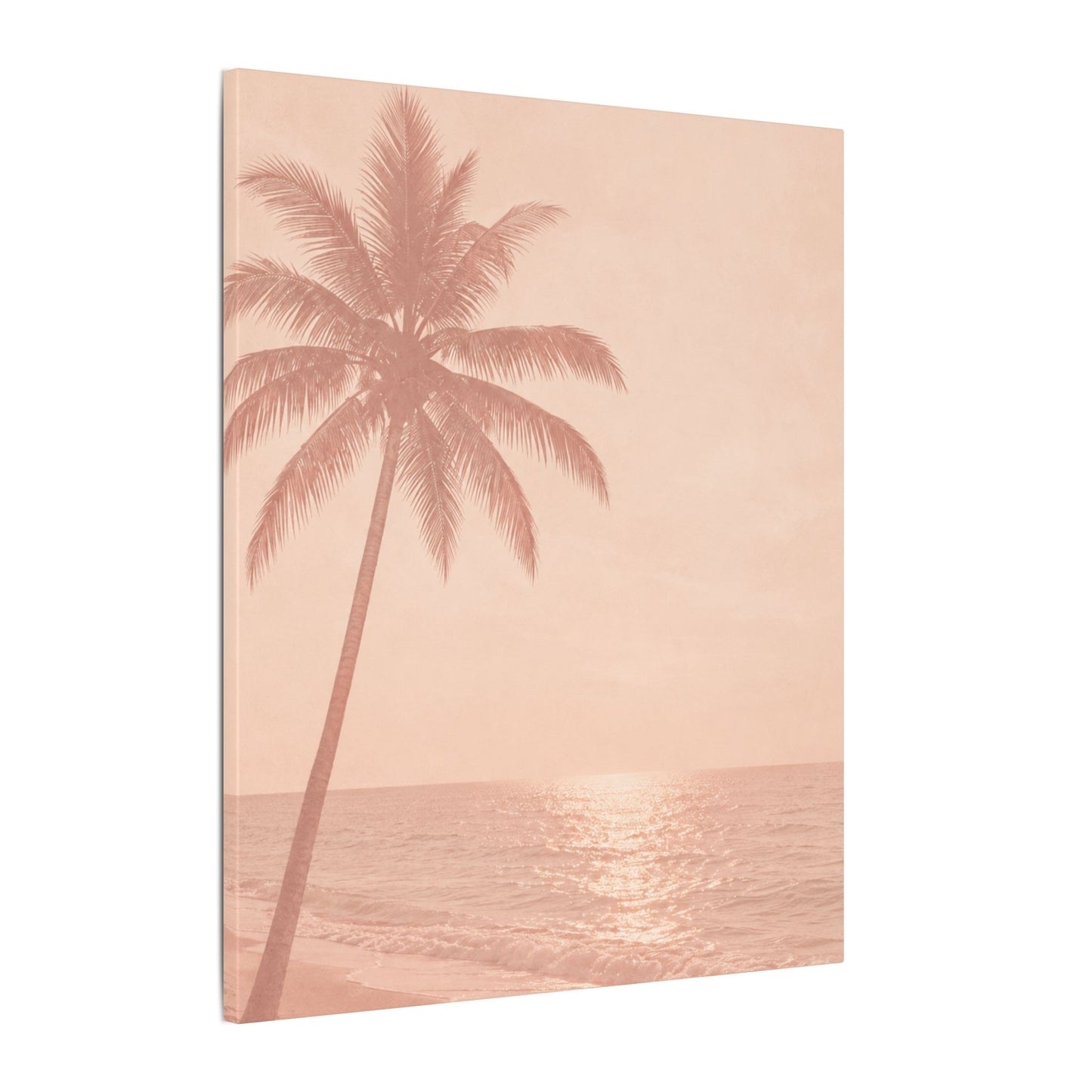 Blush Palm Beach — Matte Stretched Canvas Wall Art