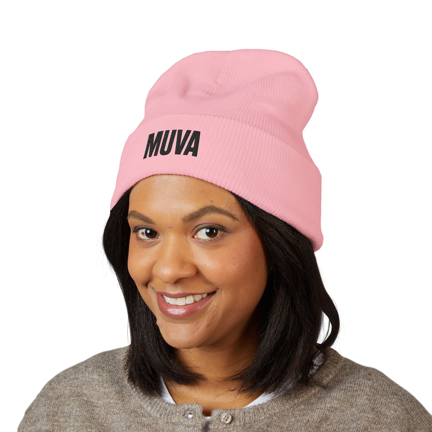 MUVA Embroidered Classic Cuffed Beanie