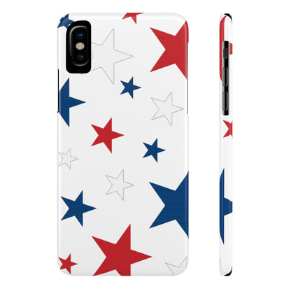 Red White and Blue Stars Slim iPhone Case