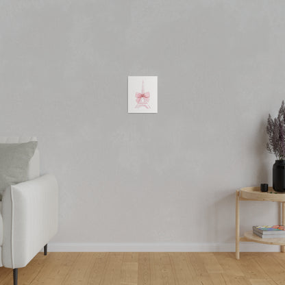 Eiffel Tower Bow Matte Canvas, Stretched