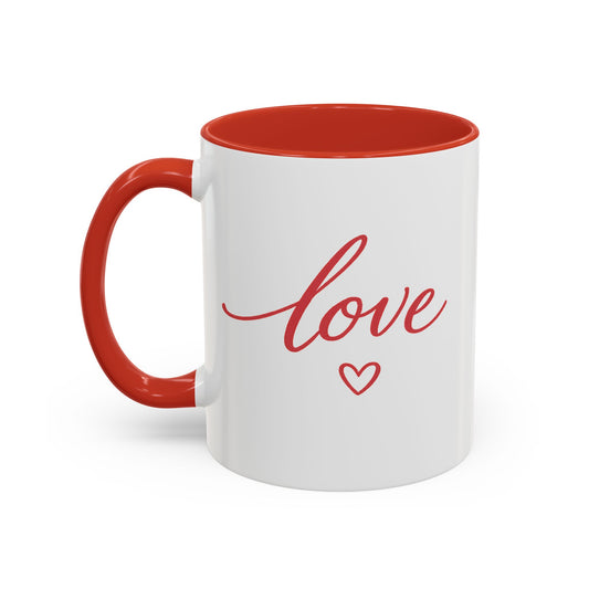 Love Script Accent Coffee Mug – Romantic Heart 11/15oz