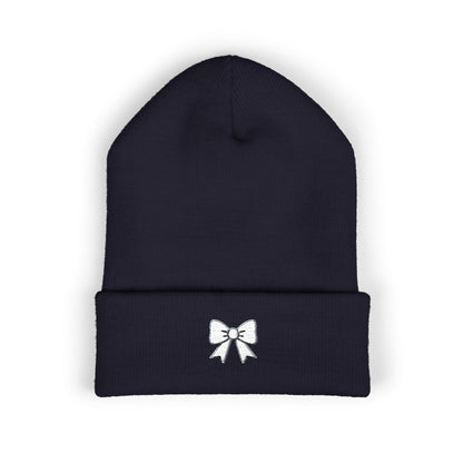 Emoji Bow Embroidered Classic Cuffed Beanie