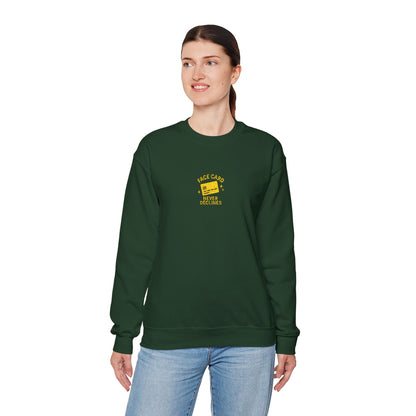 Face Card Never Declines Embroidered Crewneck Sweatshirt