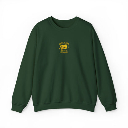 Face Card Never Declines Embroidered Crewneck Sweatshirt