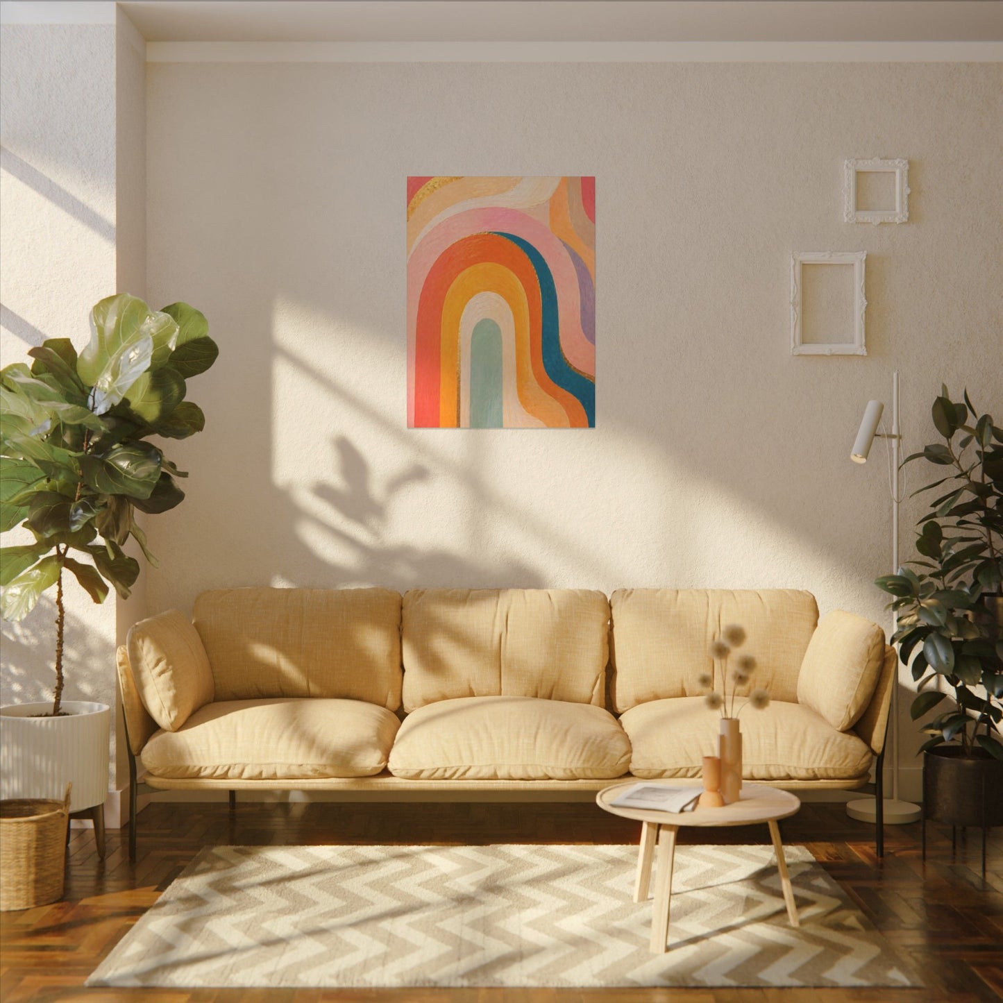 Retro Rainbow Arched Matte Canvas — Stretched Wall Art