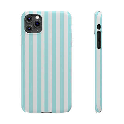 Blue Striped Summer Slim iPhone Case