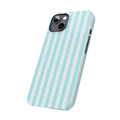 Blue Striped Summer Slim iPhone Case