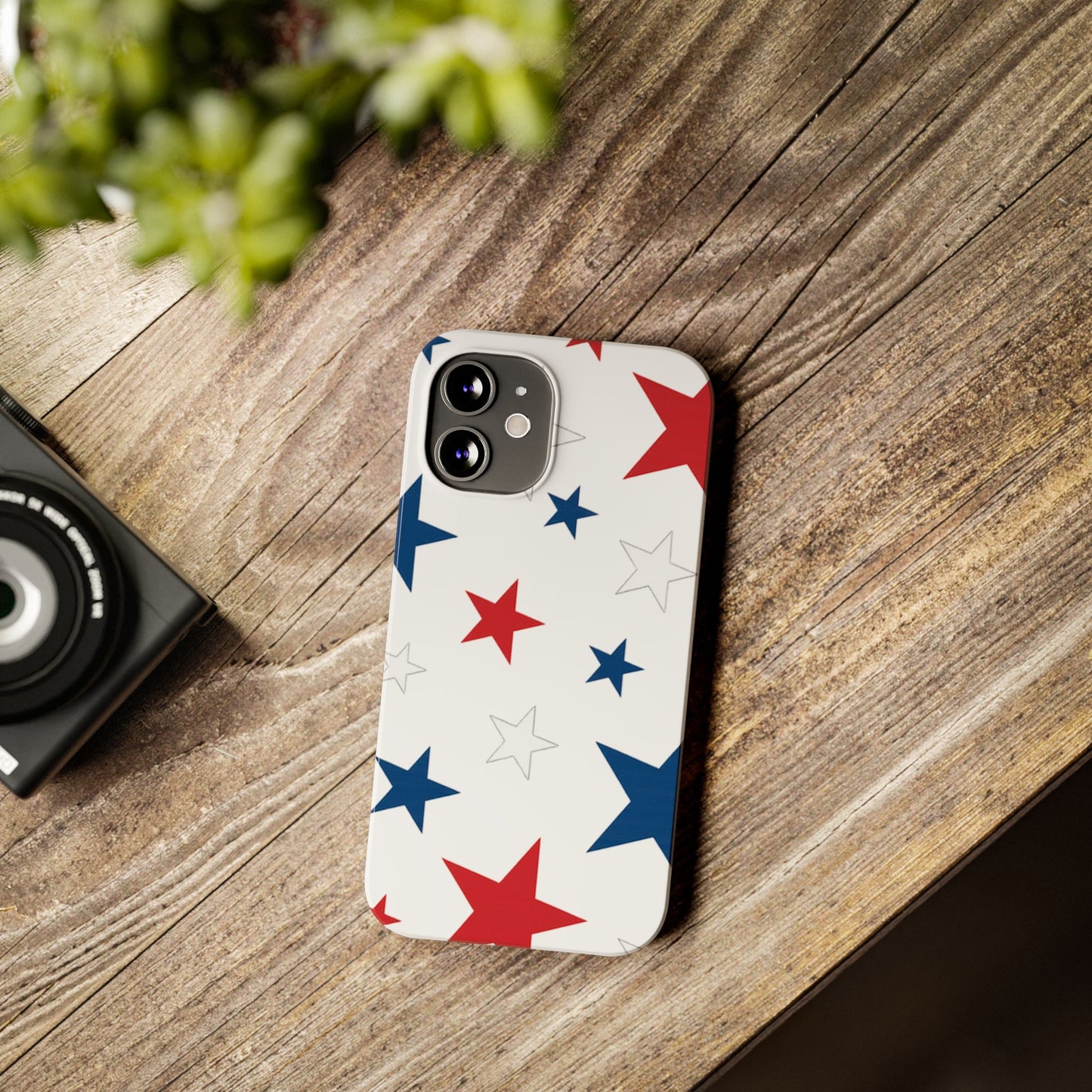 Red White and Blue Stars Slim iPhone Case