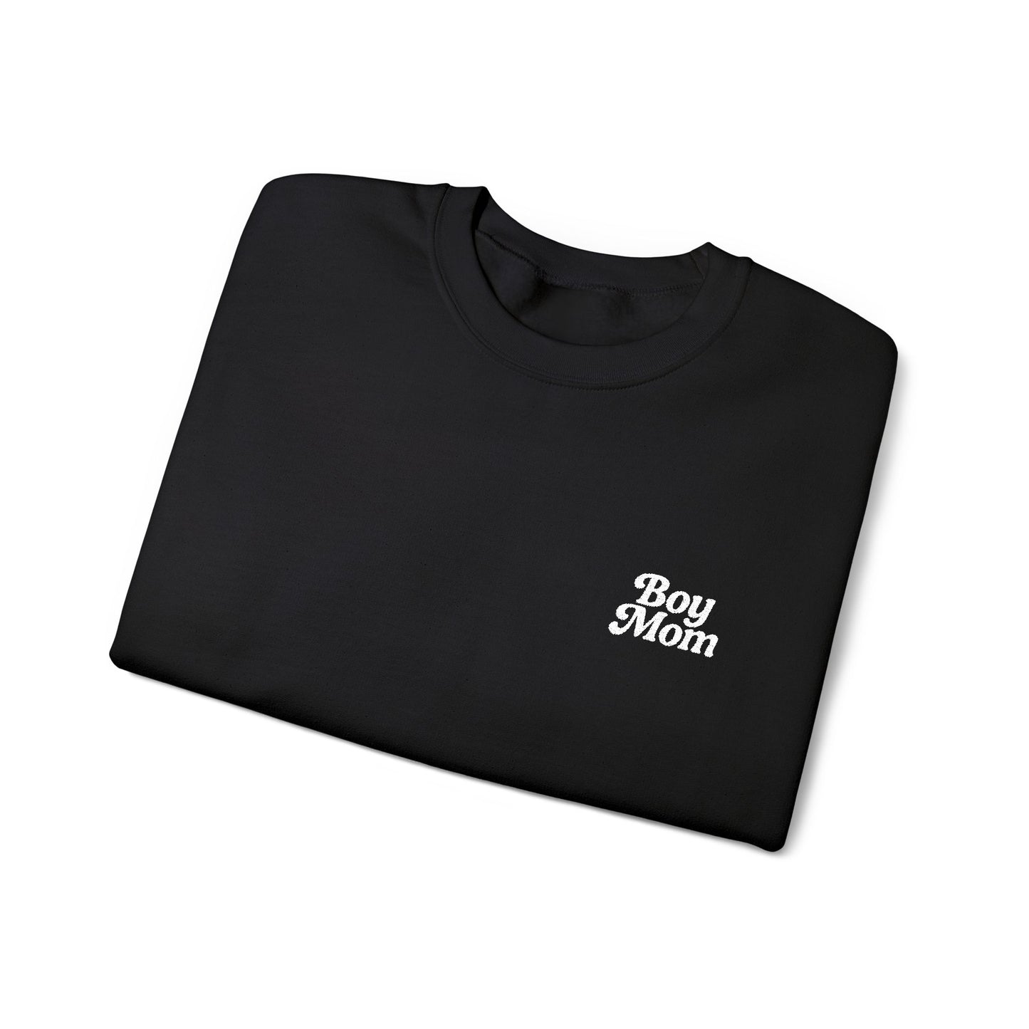 Boy Mom Retro Embroidered Crewneck Sweatshirt