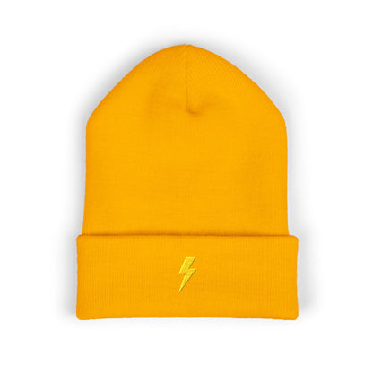 Lightning Bolt Embroidered Classic Cuffed Beanie