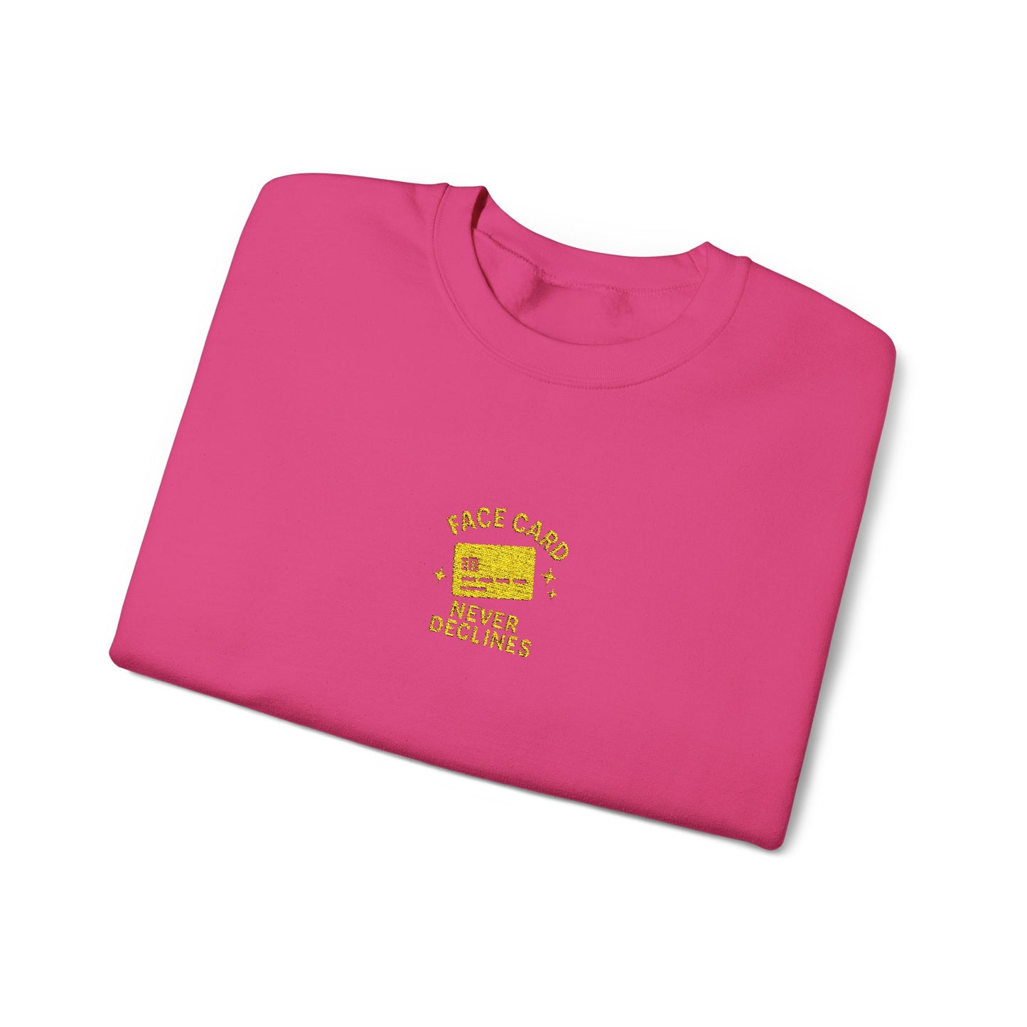 Face Card Never Declines Embroidered Crewneck Sweatshirt
