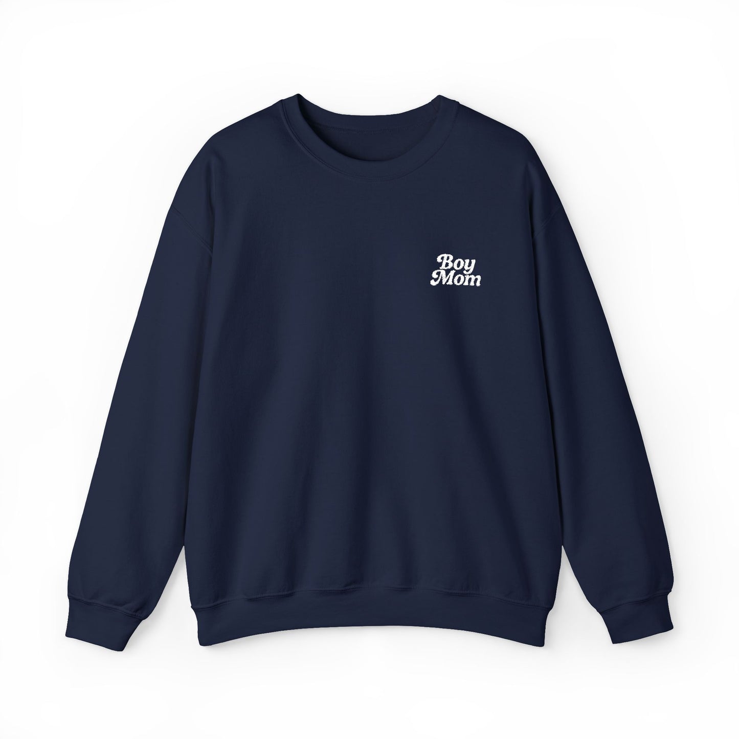 Boy Mom Retro Embroidered Crewneck Sweatshirt