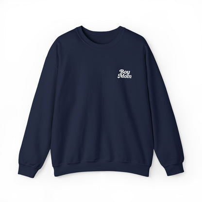 Boy Mom Retro Embroidered Crewneck Sweatshirt