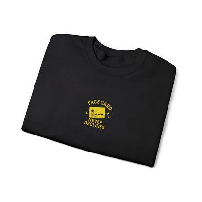Face Card Never Declines Embroidered Crewneck Sweatshirt