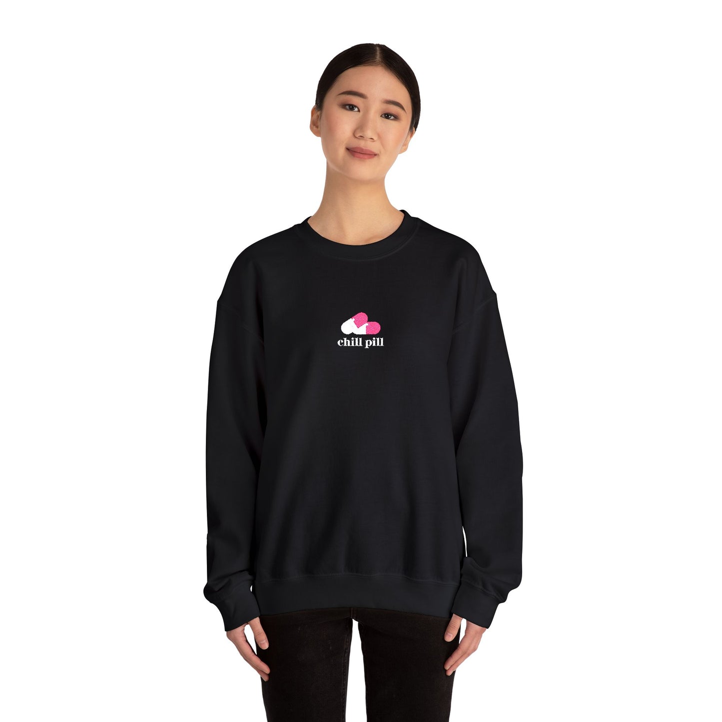 Chill Pill Embroidered Crewneck Sweatshirt