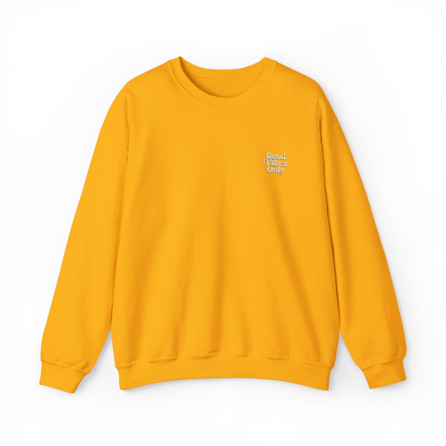 Good Vibes Only Retro Embroidered Crewneck Sweatshirt