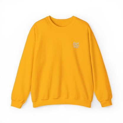 Good Vibes Only Retro Embroidered Crewneck Sweatshirt