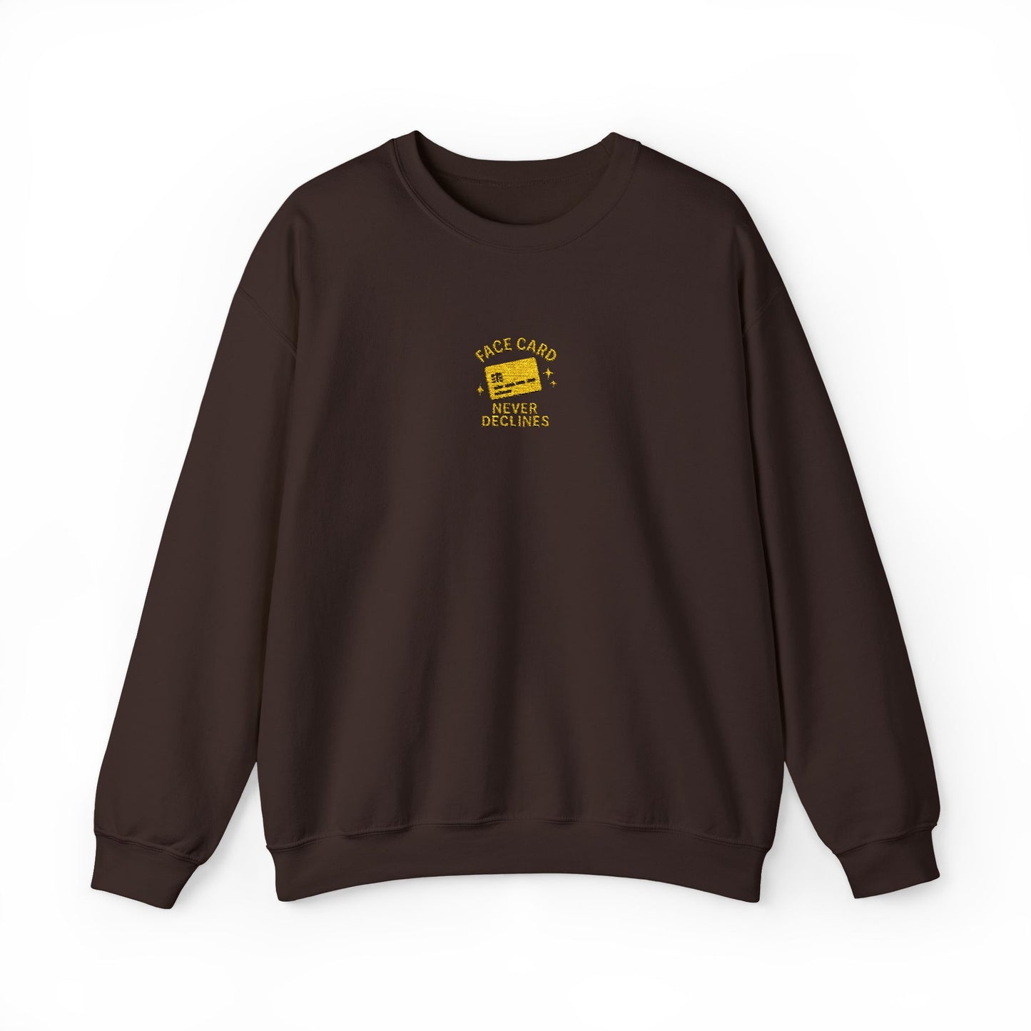Face Card Never Declines Embroidered Crewneck Sweatshirt