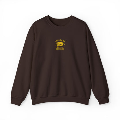 Face Card Never Declines Embroidered Crewneck Sweatshirt