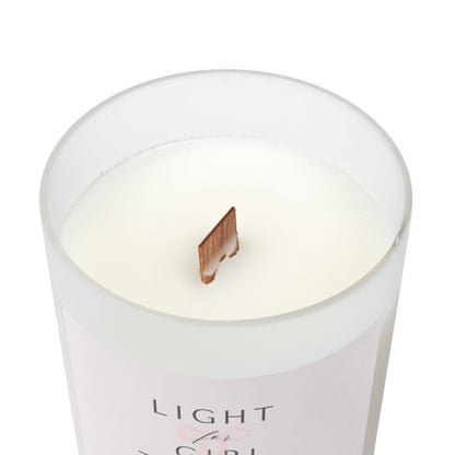 Light for Girl Therapy Frosted Glass Woodwick Candle
