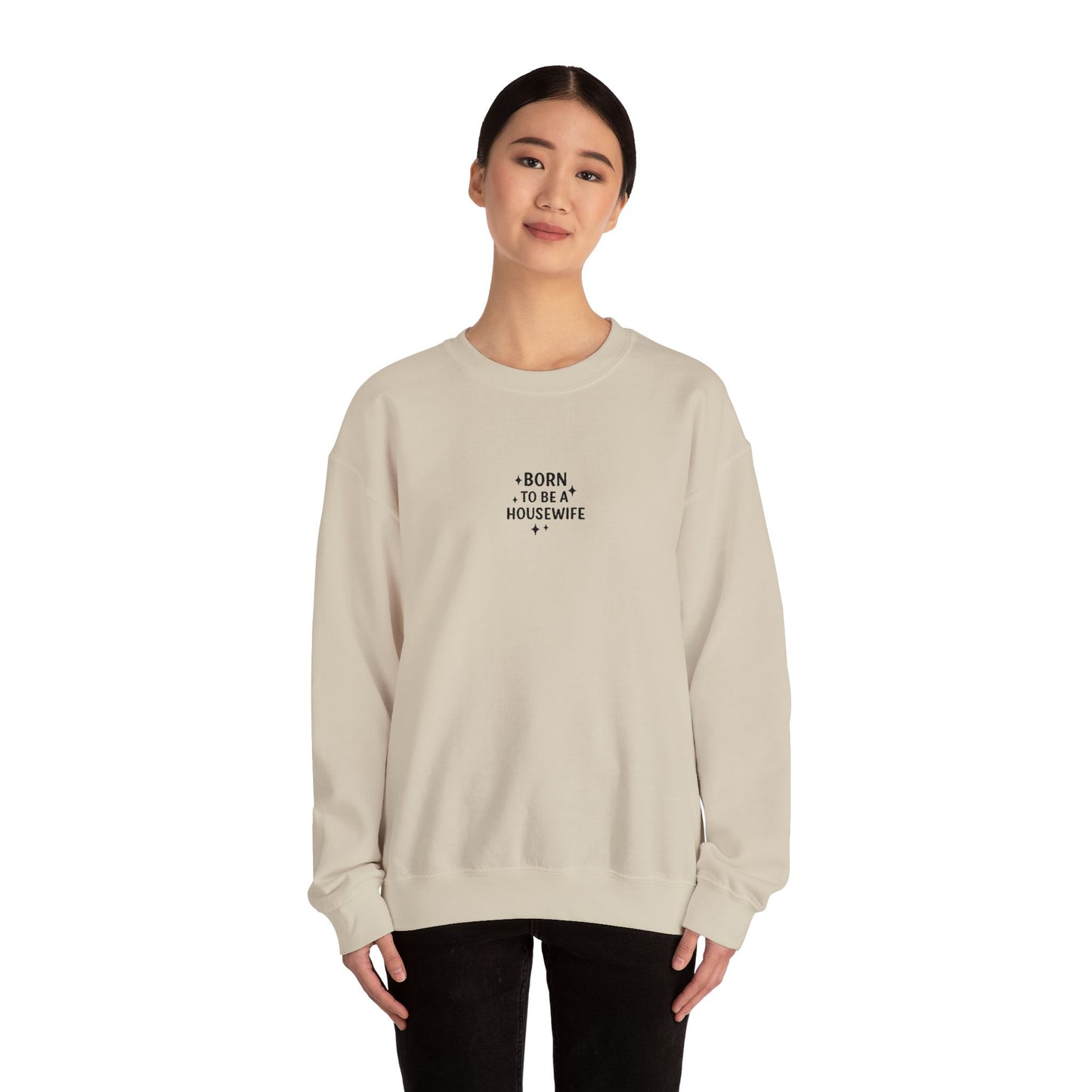 Born to be a Housewife Embroidered Crewneck Sweatshirt