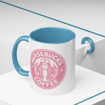 Nursebucks Coffee Pink Accent Mug (11, 15 oz)