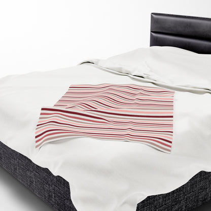 Love Stripes Velveteen Plush Blanket