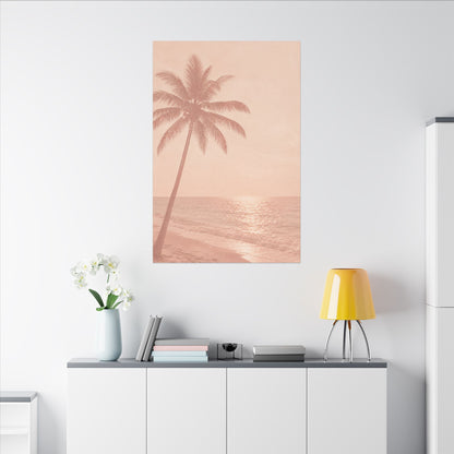 Blush Palm Beach — Matte Stretched Canvas Wall Art