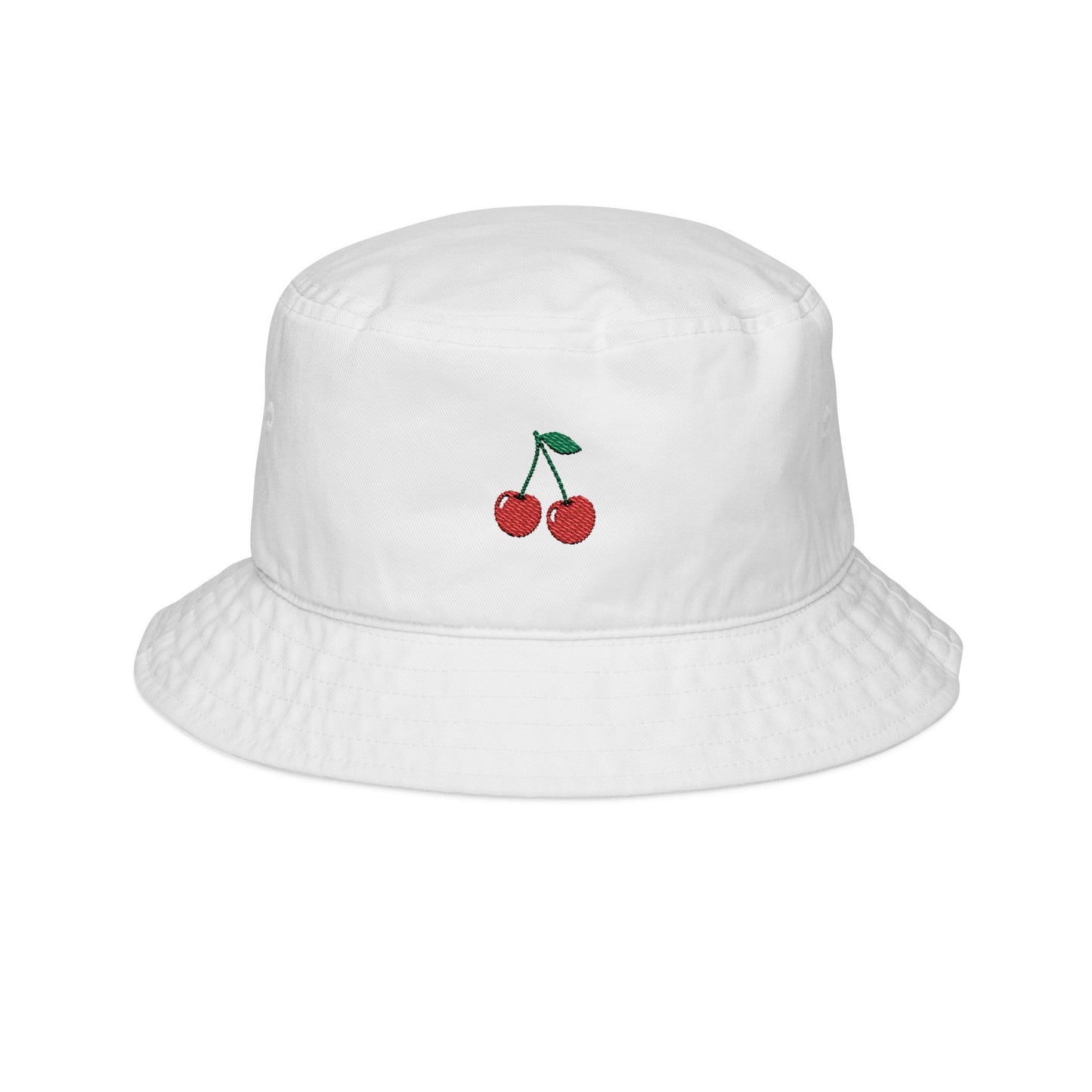 Cherry Embroidered Bucket Hat