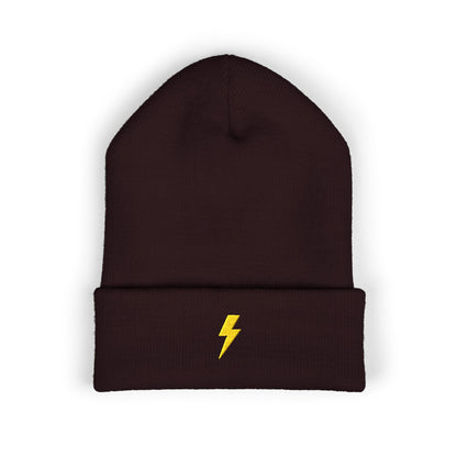 Lightning Bolt Embroidered Classic Cuffed Beanie