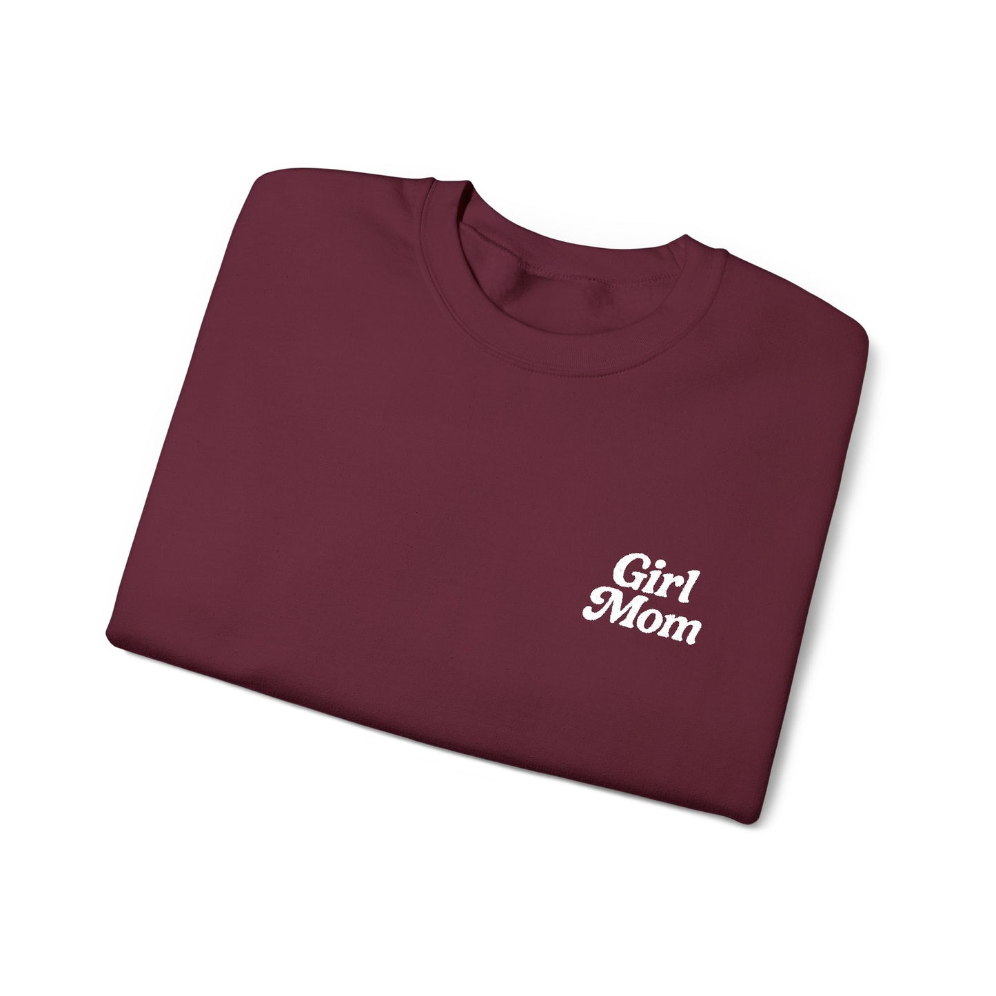 Girl Mom Retro Embroidered Crewneck Sweatshirt