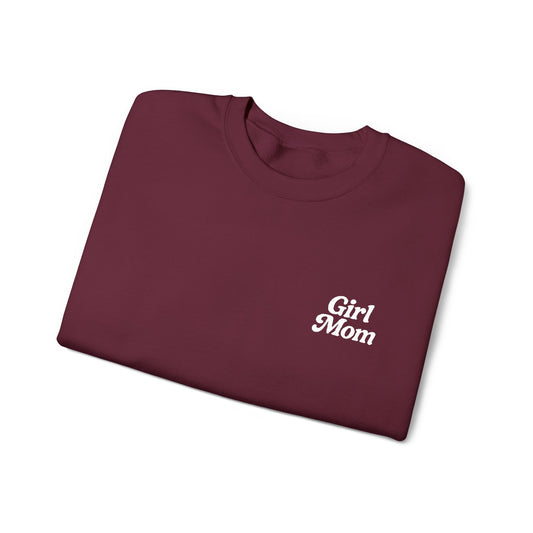 Girl Mom Retro Embroidered Crewneck Sweatshirt