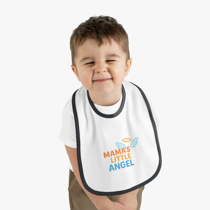 Mama's Little Angel Baby Bib with Contrast Trim