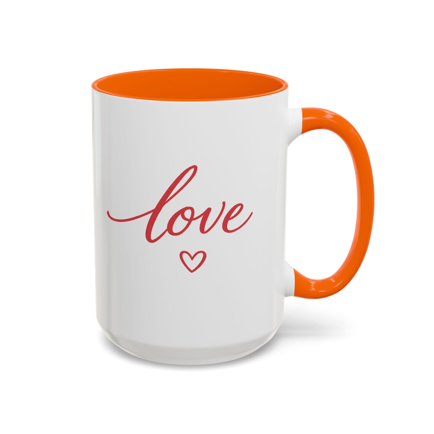 Love Script Accent Coffee Mug – Romantic Heart 11/15oz