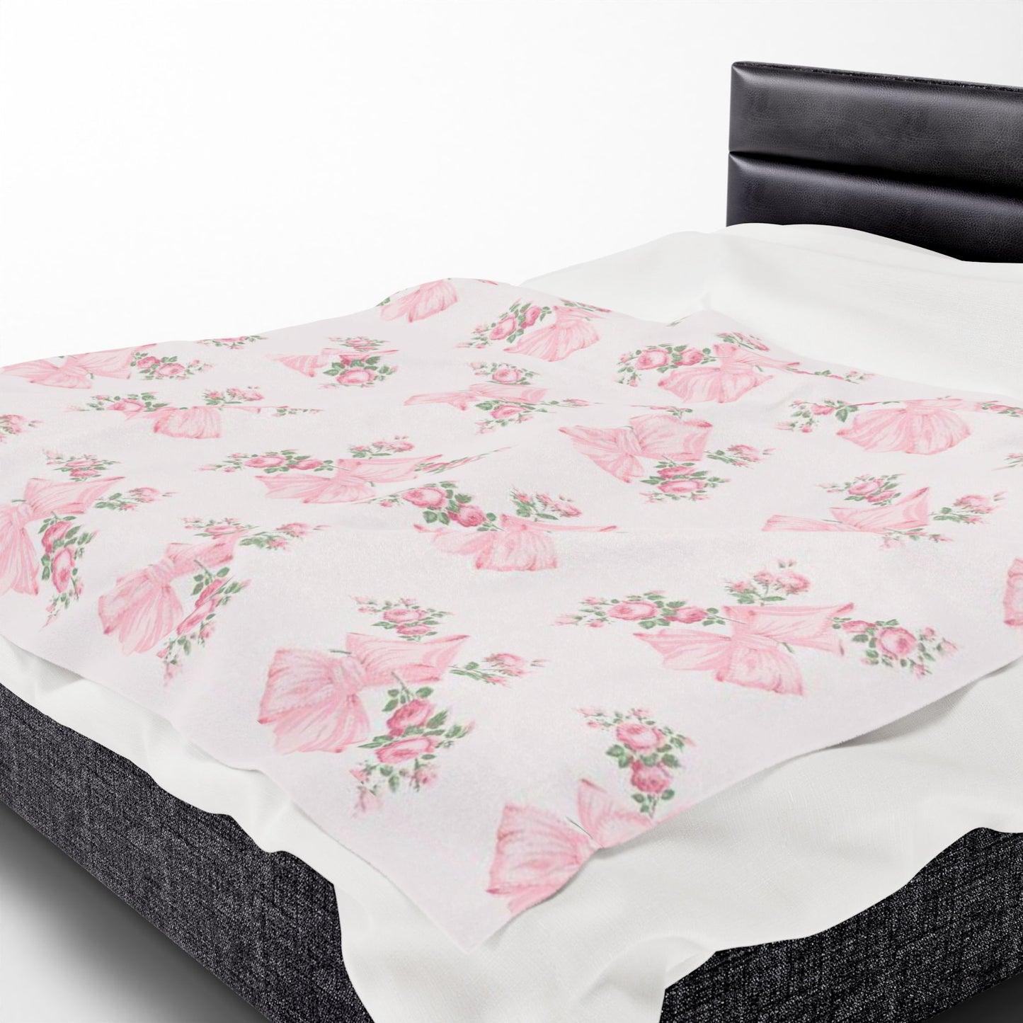 Rosa Beaux Pink Velveteen Plush Blanket