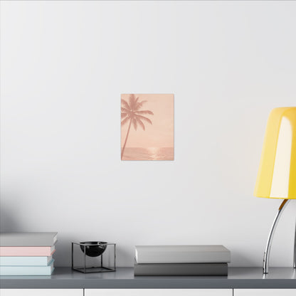 Blush Palm Beach — Matte Stretched Canvas Wall Art