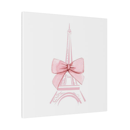 Eiffel Tower Bow Matte Canvas, Stretched