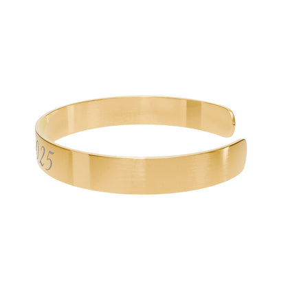 Custom Date Personalized Engraved Cuff Bracelet (Rose Gold/Gold)