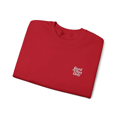 Good Vibes Only Retro Embroidered Crewneck Sweatshirt