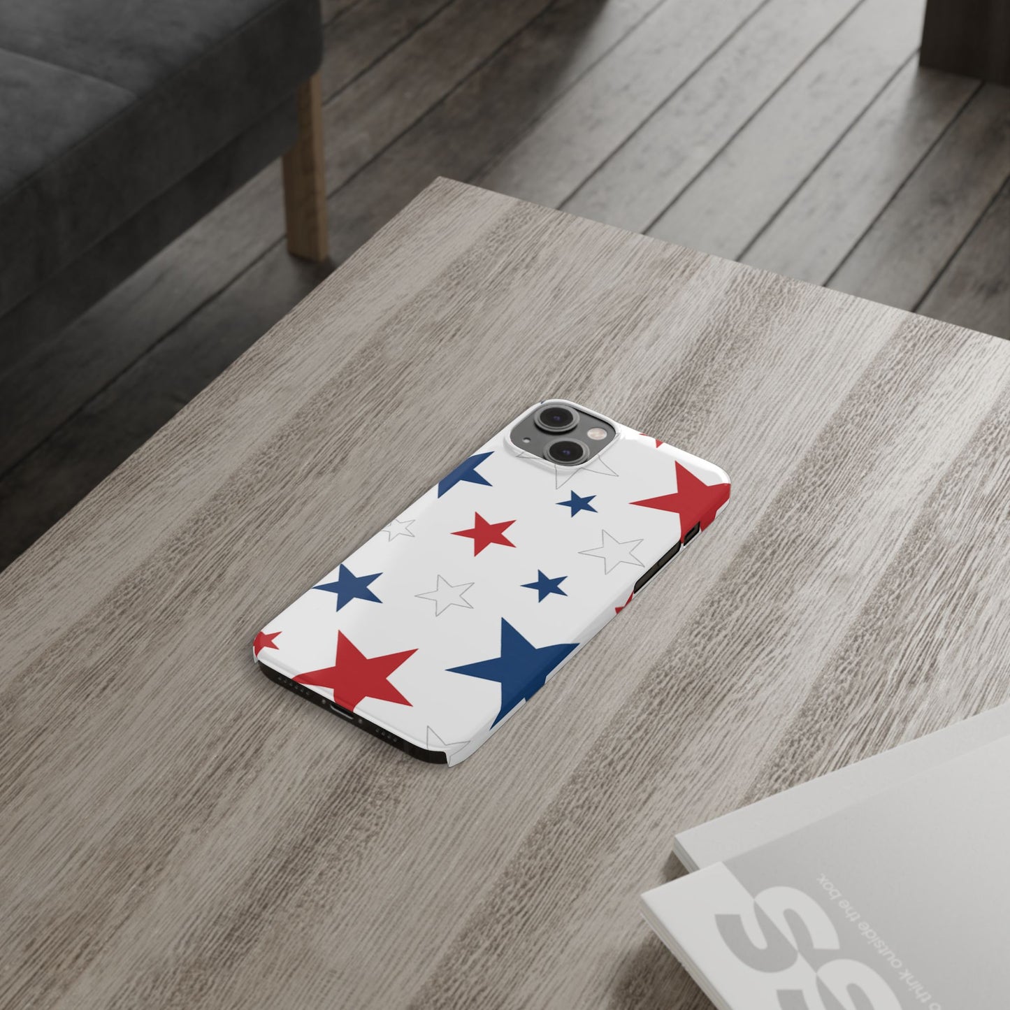 Red White and Blue Stars Slim iPhone Case