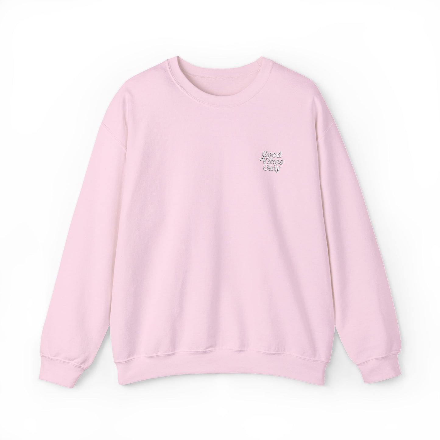 Good Vibes Only Retro Embroidered Crewneck Sweatshirt