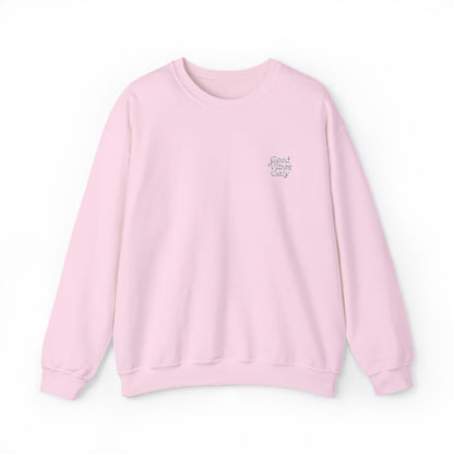 Good Vibes Only Retro Embroidered Crewneck Sweatshirt