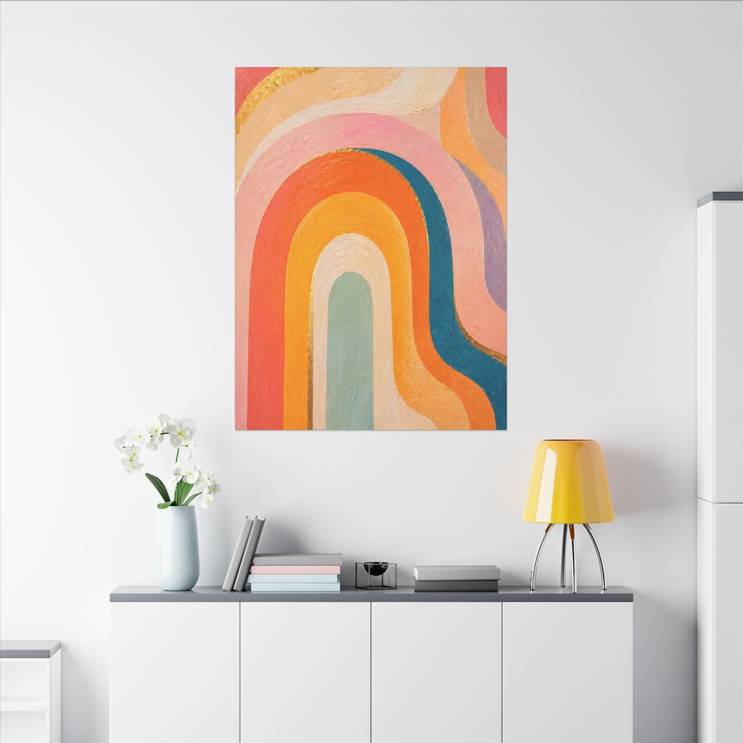 Retro Rainbow Arched Matte Canvas — Stretched Wall Art